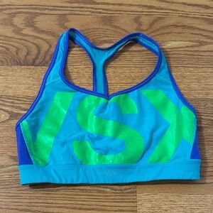 VSX Teal Sports Bra with Lime Green Logo